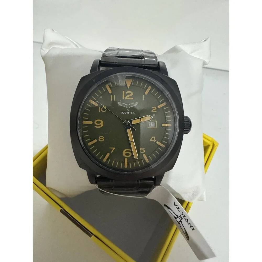 Invicta Specialty men's 44mm black and military green watch